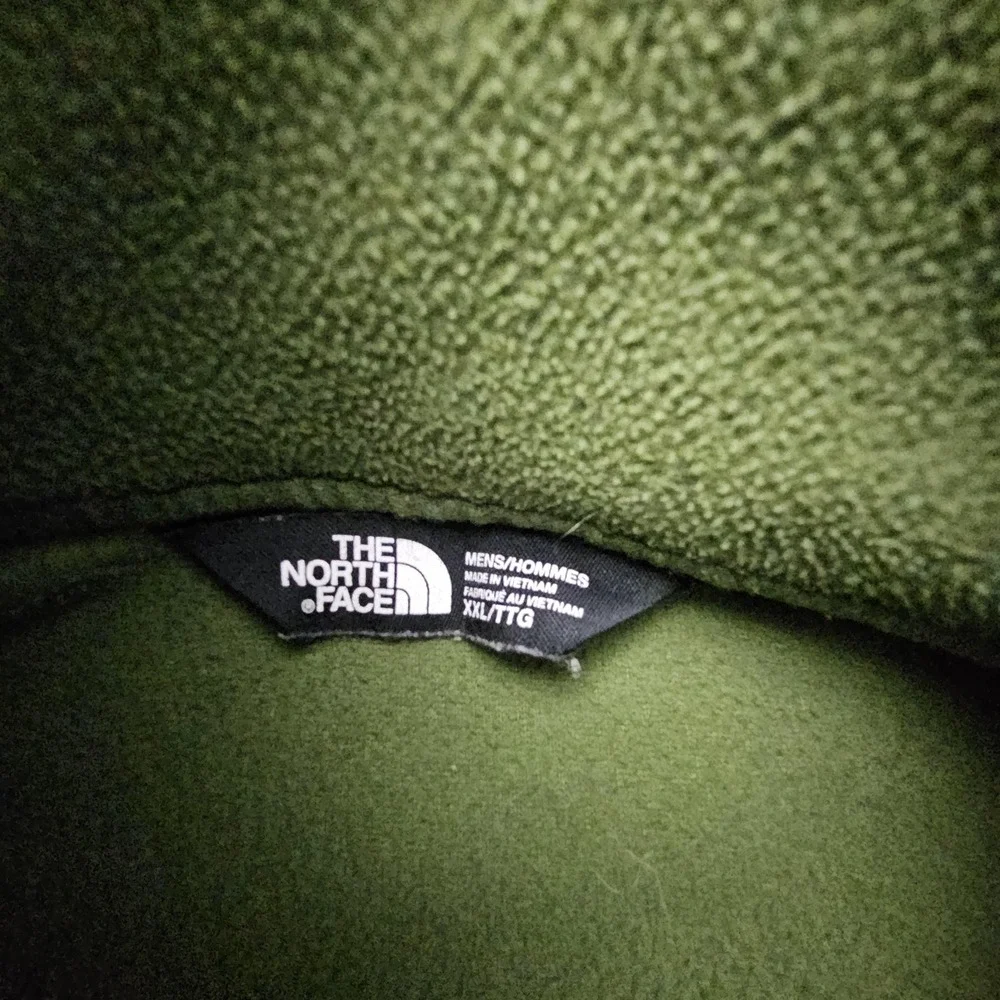 The North Face Fleece Jacket Mens 2XL Green Full Zip‎ Stand Collar Pockets TNF